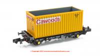 RT-PFA001-B Revolution Trains PFA 2 Axle Container Flat Triple Pack - Cawoods Yellow